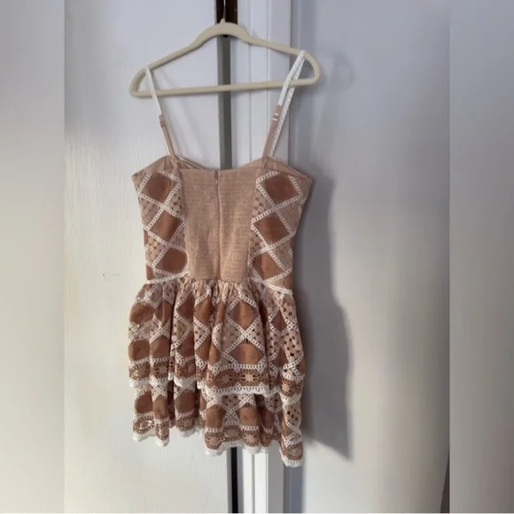 PatBO Bossa Crochet Ruffle Mini Dress